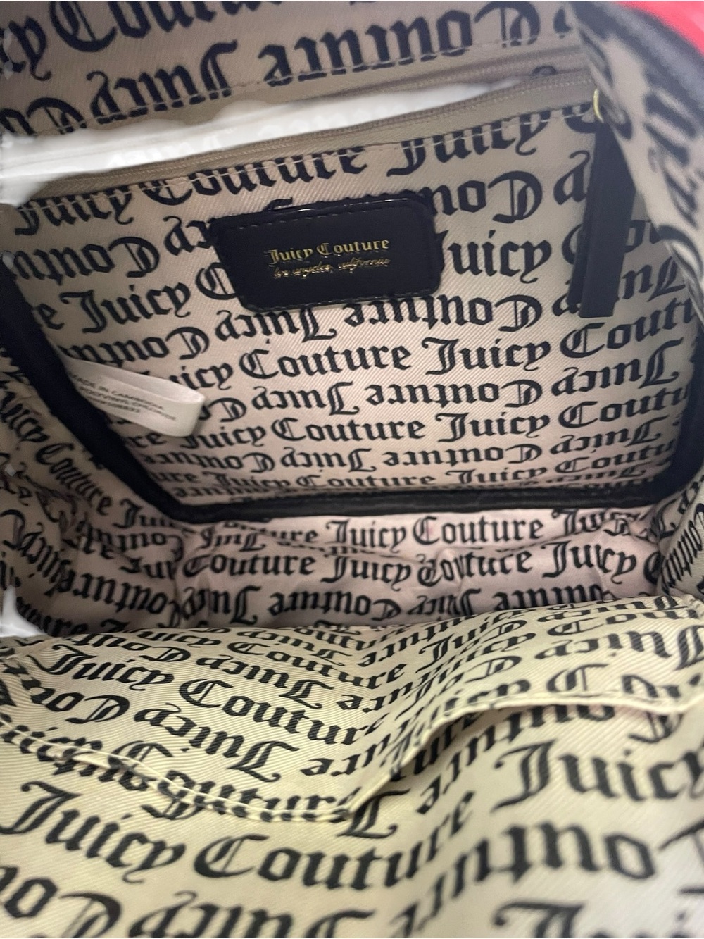Juicy Couture Red Mini Backpack with Black Logo Strap - Picture 4 of 6